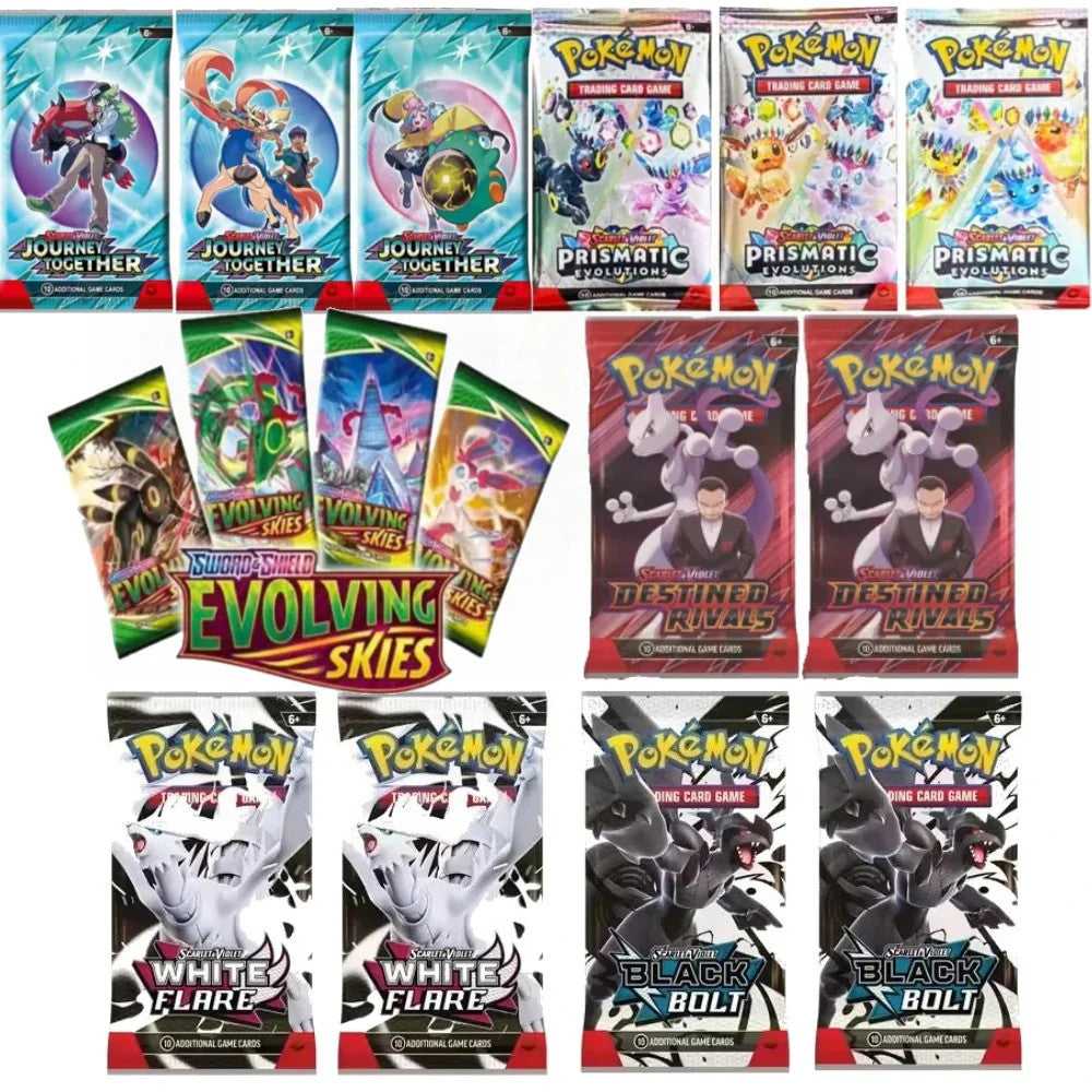 10 Pokémon Card Packs, Bright Stars,151 Prismatic Evolutions