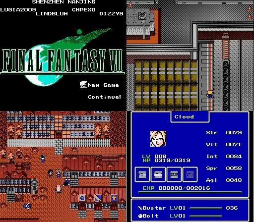 FINAL FANTASY I, II, III, VII REMIX, 11in1 Game Cartridge for NES/FC Consoles