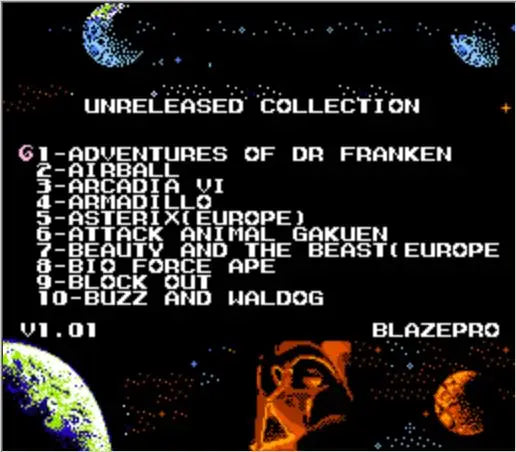 Unreleased Collection 73 in 1 Game Cartridge for NES/FC Console