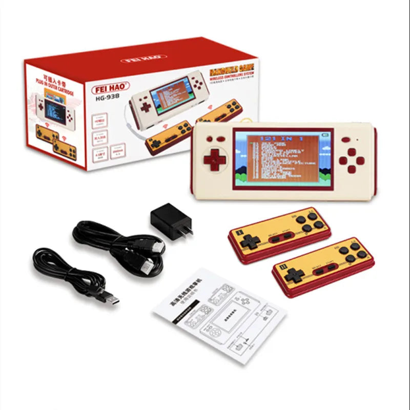 HG938 Handheld Retro Game Console Built-in 121 games 4.3 Inch HD Large Screen Compatible for NES Games Holiday Gifts