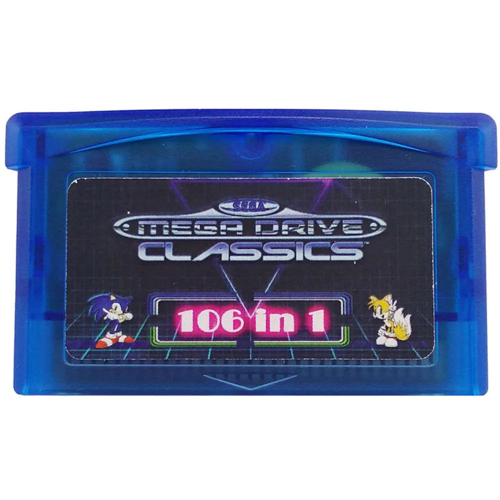 106-in-1 Game Cartridge Card For GBA/SP/NDS & Sega Master System - Classic Games With Case For GBA GameBoy Advance SP NDS