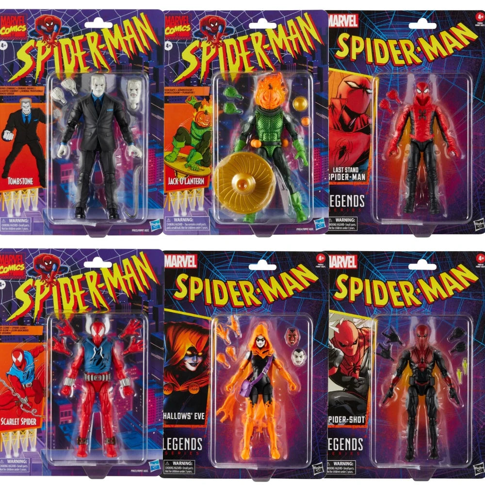 Original Marvel Legends 6" Spider-Man Retro Wave Scarlet Spider Chameleon Agent Venom Spider Shot Action Figure Model Toy Gift