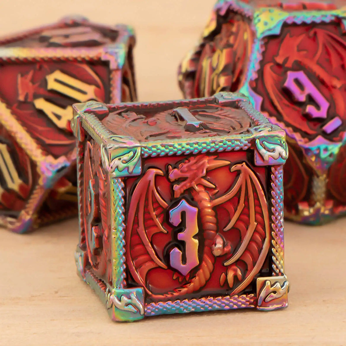 Metal Dice Set, 7 Piece Polyhedral Role Playing RPG D and D Dice D20 D12 D10 D8 D6 D4