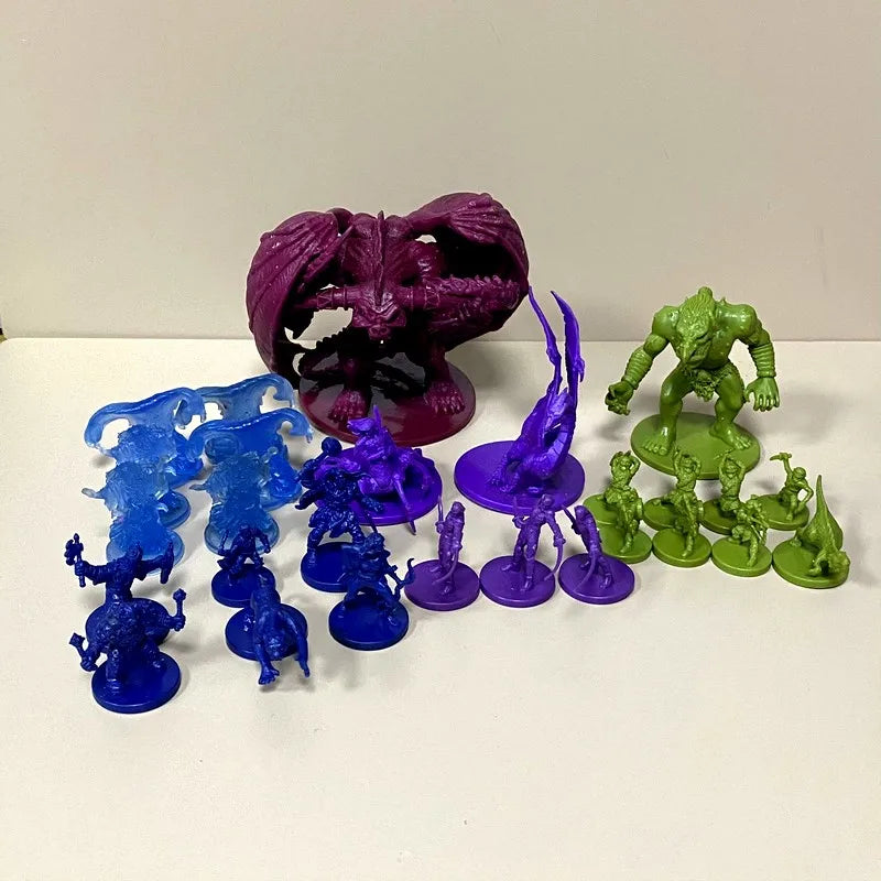 Lot Cave Bear Red Dragon Devil Rogue Cleric Elf Paladin  Monsters Character Board Game Minis