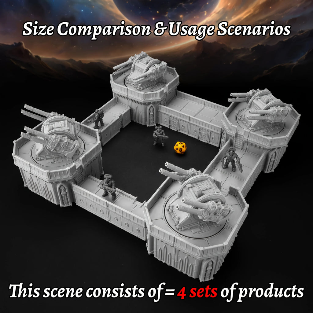 Modular Sci-Fi Defense Turret Miniature Model for RPG Terrain Space Battlefields, Expandable Sturdy Miniature for TTRPG