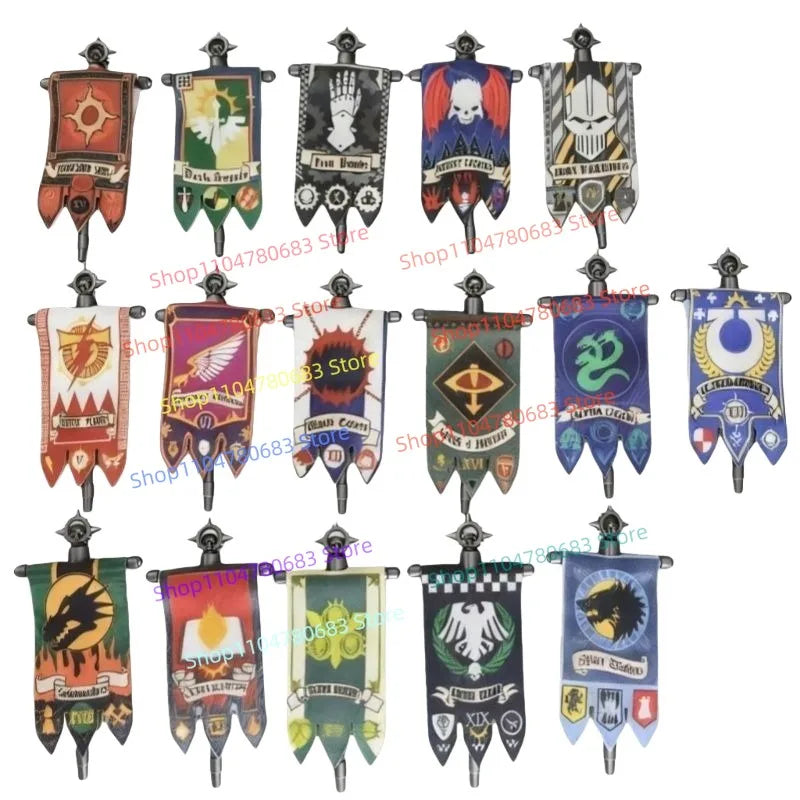 MOC Building Blocks Legion Battle Flag Accessory Mini Figure Assembly Model Display Anime Game Decor Toy Gift Collectible