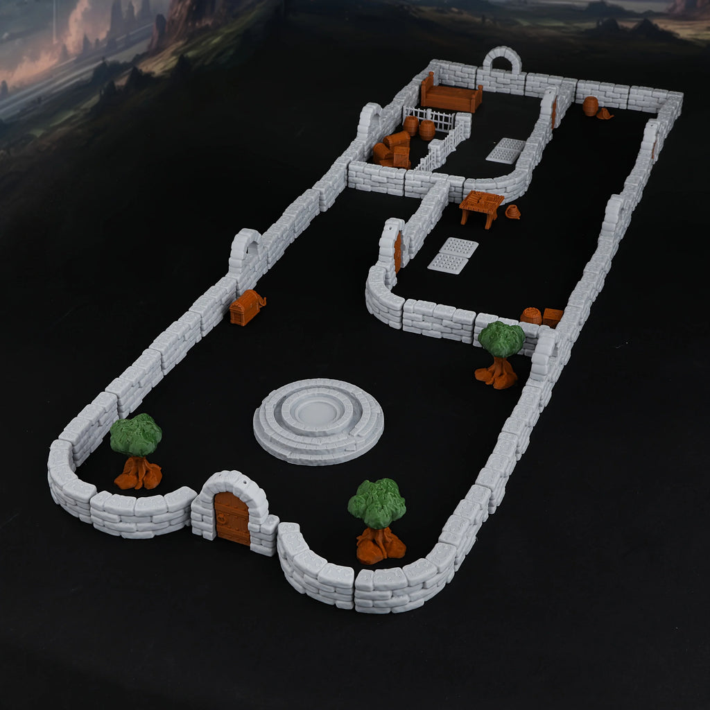 Expandable Modular Dungeon Wall Terrain Set - Great for TTRPG Tabletop Role Playing Games And Gaming Additions