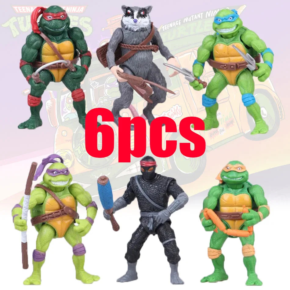 4pcs/Set Ninja Turtle Anime Figure Neca TMNT Limited Edition Action Figurine Statue Action Figurine Movable Model Toys Gifts