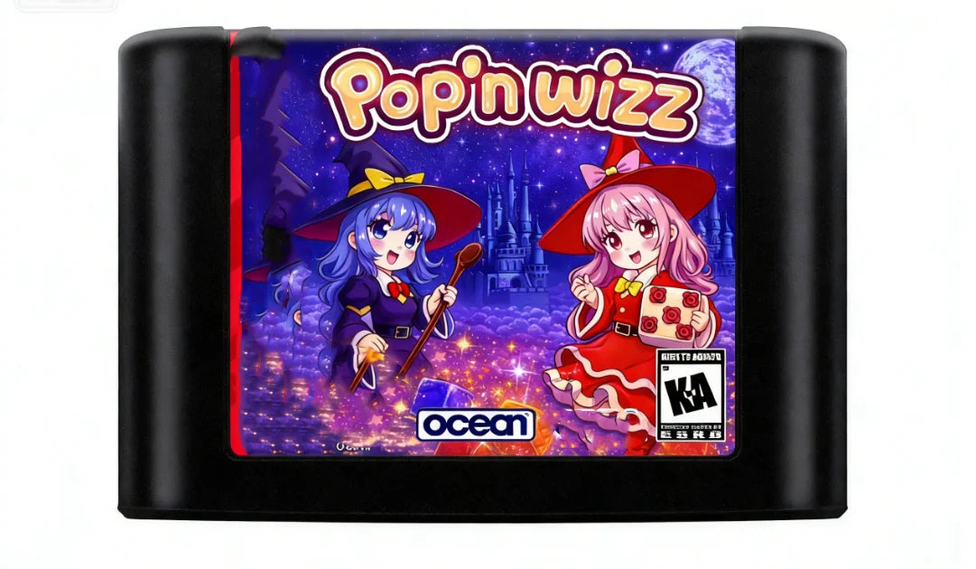 Pop'n Wizz MD 16 Bit Puzzle Game Card For Mega Drive