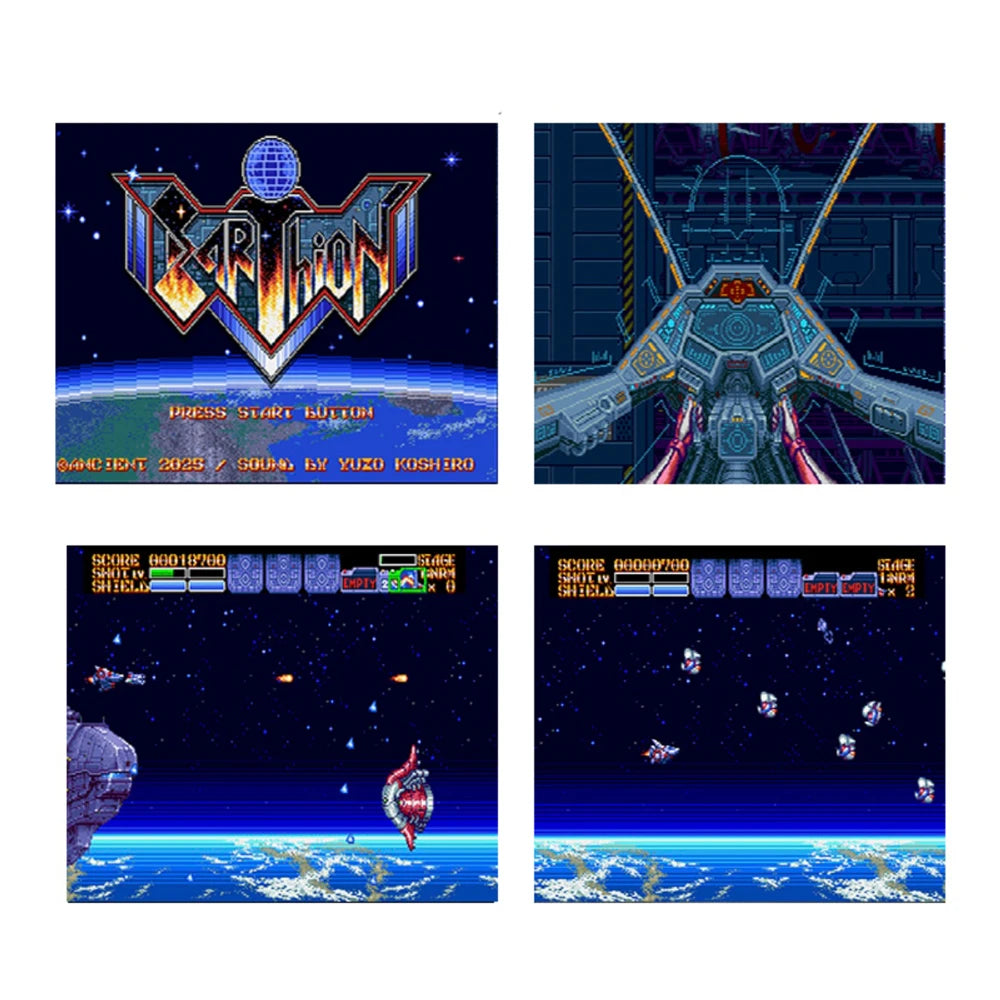 Genesis Version MD Earthion 16-Bit Horizontal SHMUP Shooting Game Vibrant Pixel Art Brand New
