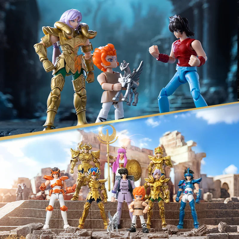 Original Blokees Gold Saint Action Figure Champion Saori Kido Seiya Mu Aiolia Assembly Figure Children Toys Birthday Gift