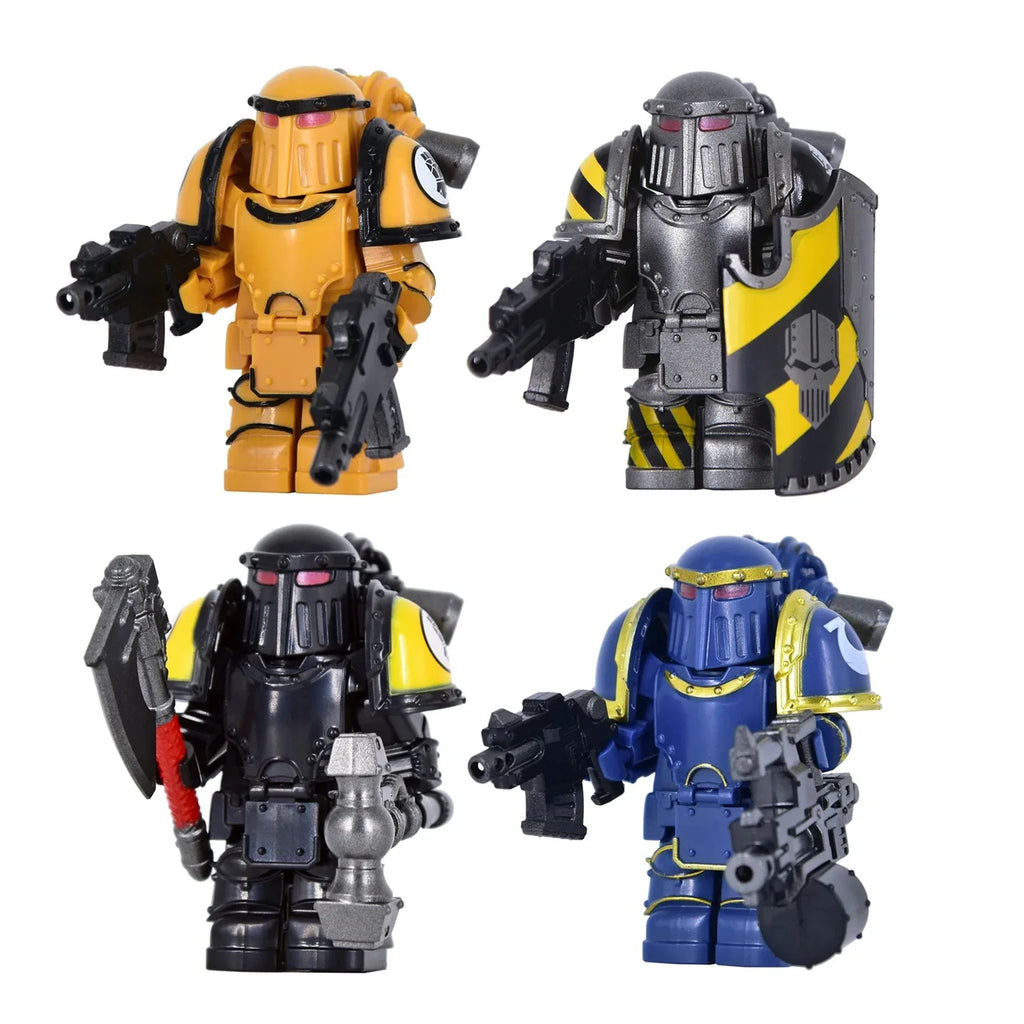 11pcs Medieval Soldiers Mini Action Knights Bracket Model Figures Weapons Robots Mecha Building Blocks Bricks Toy