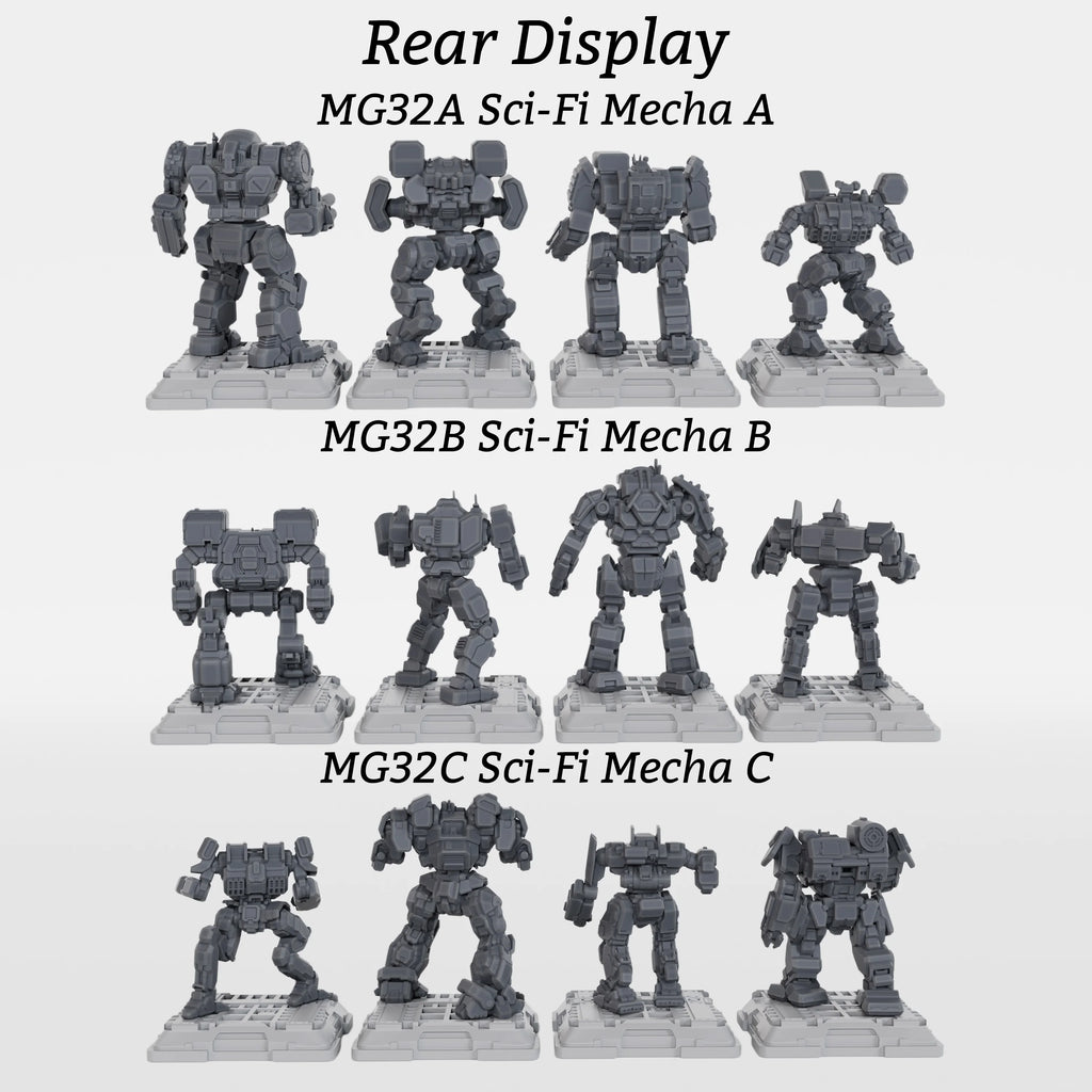 Sci-Fi Mecha Miniature Set, Futuristic Robot TTRPG Miniature Figures