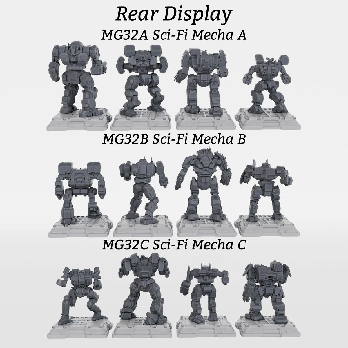 Sci-Fi Mecha Miniature Set, Futuristic Robot TTRPG Miniature Figures