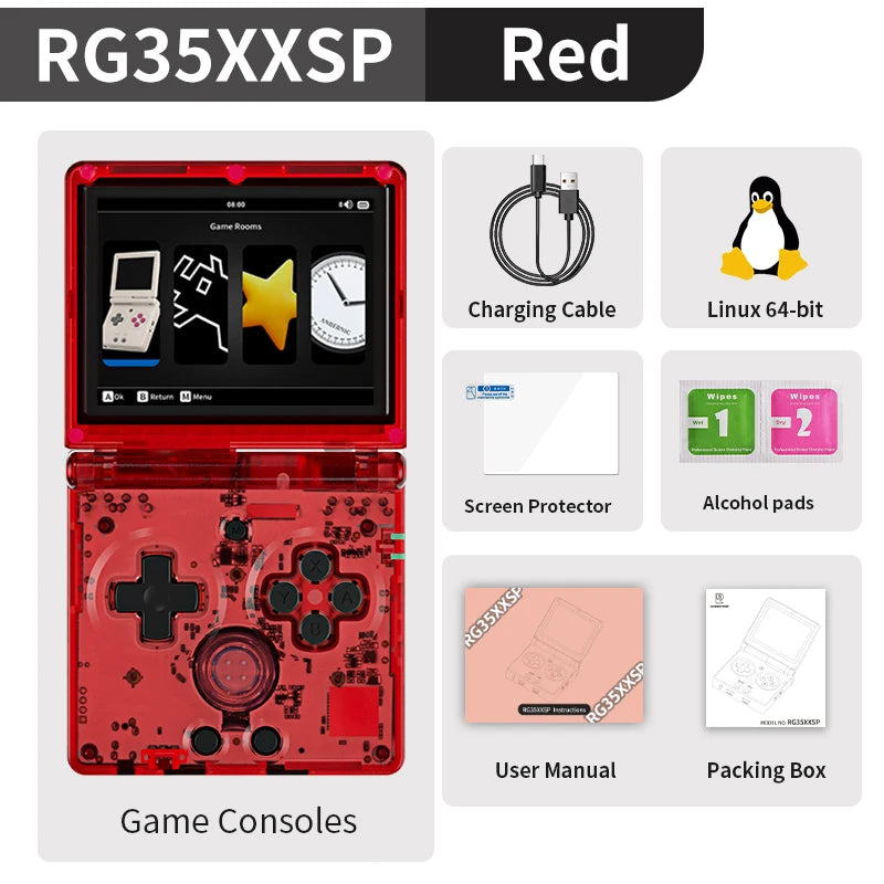 ANBERNIC RG35XXSP Flip Retro Handheld Game Console Linux 64bit WiFi Bluetooth Online Play HDMI-TV Out