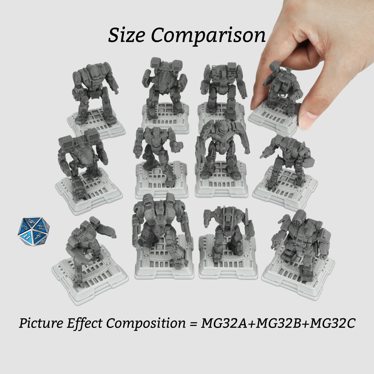 Sci-Fi Mecha Miniature Set, Futuristic Robot TTRPG Miniature Figures
