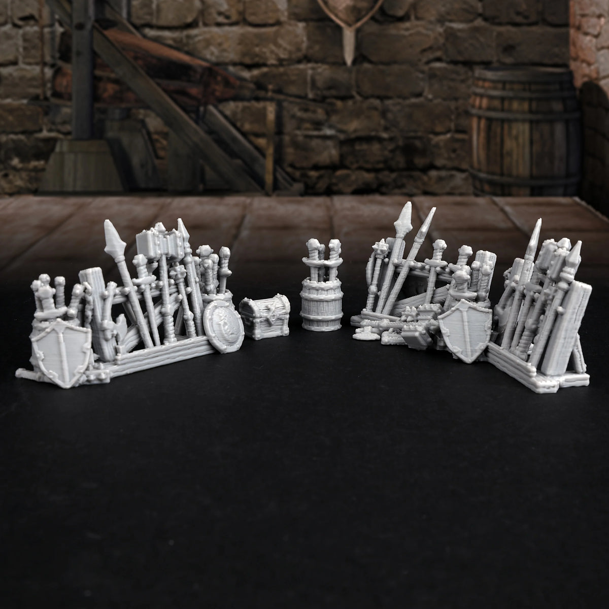 4pcs RPG Miniature Dungeon Equipment Rack for Tabletop Role-Playing Games - Excellent Additions for TTRPG Adventure
