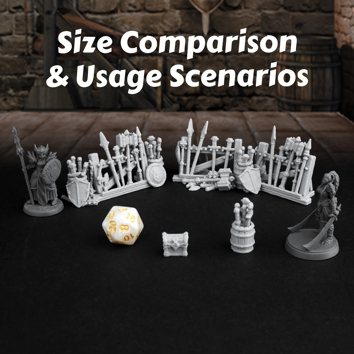 4pcs RPG Miniature Dungeon Equipment Rack for Tabletop Role-Playing Games - Excellent Additions for TTRPG Adventure