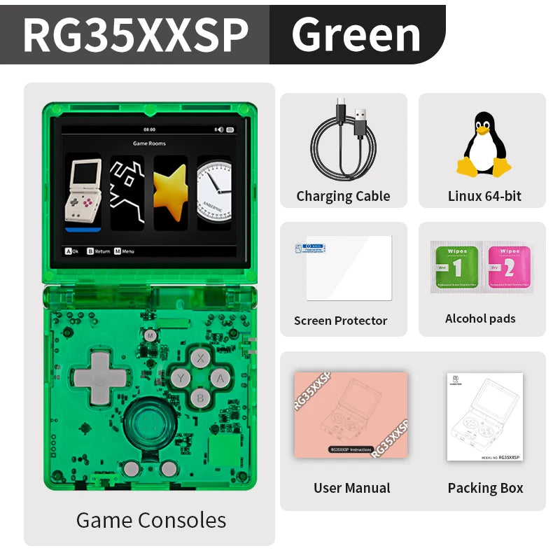 ANBERNIC RG35XXSP Flip Retro Handheld Game Console Linux 64bit WiFi Bluetooth Online Play HDMI-TV Out