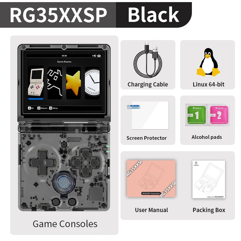 ANBERNIC RG35XXSP Flip Retro Handheld Game Console Linux 64bit WiFi Bluetooth Online Play HDMI-TV Out