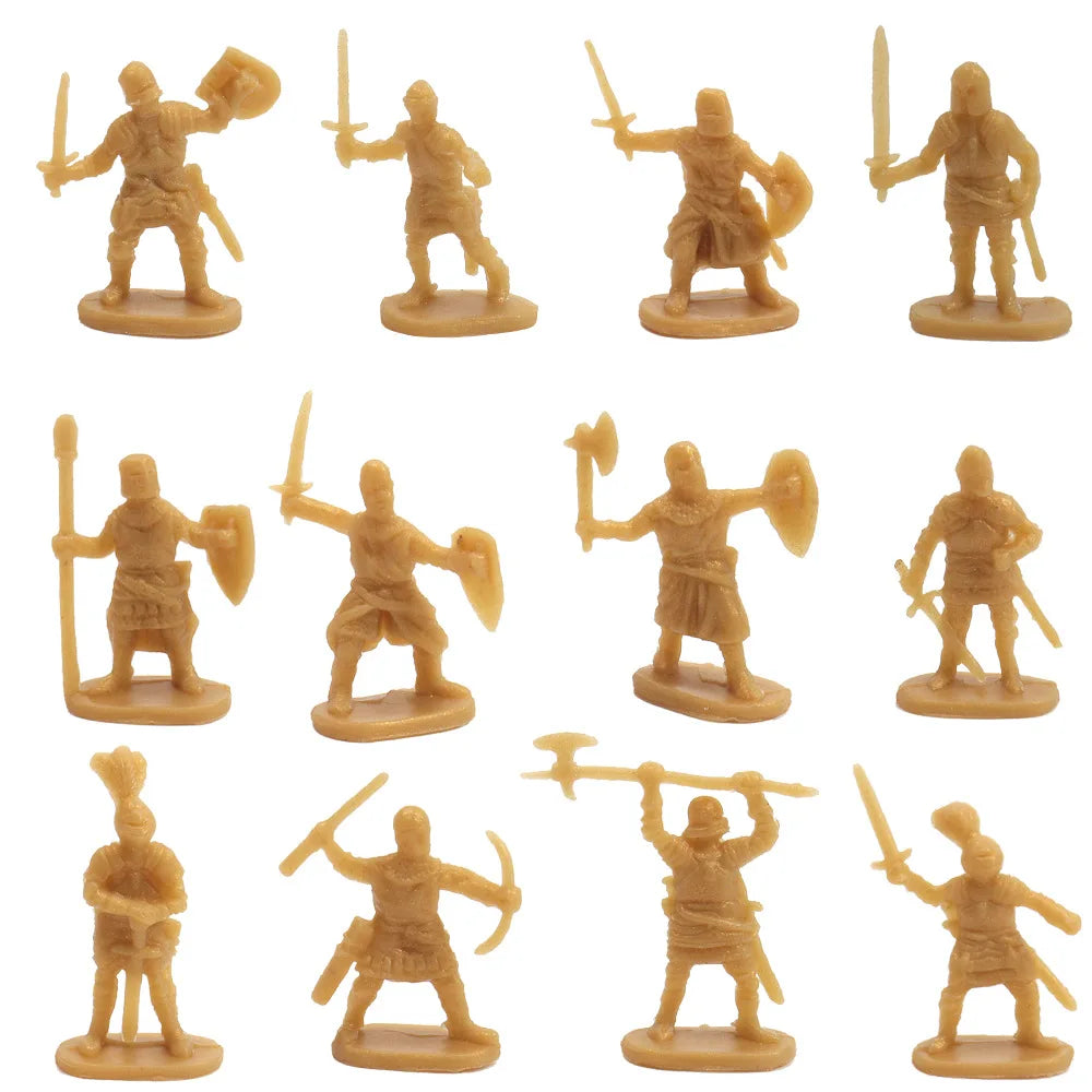 100PCS Military Playset Toy Soldiers 3CM Plastic Warrior Elite Force Action Figure Military Game Pieces Toy for Kid Playing Gift