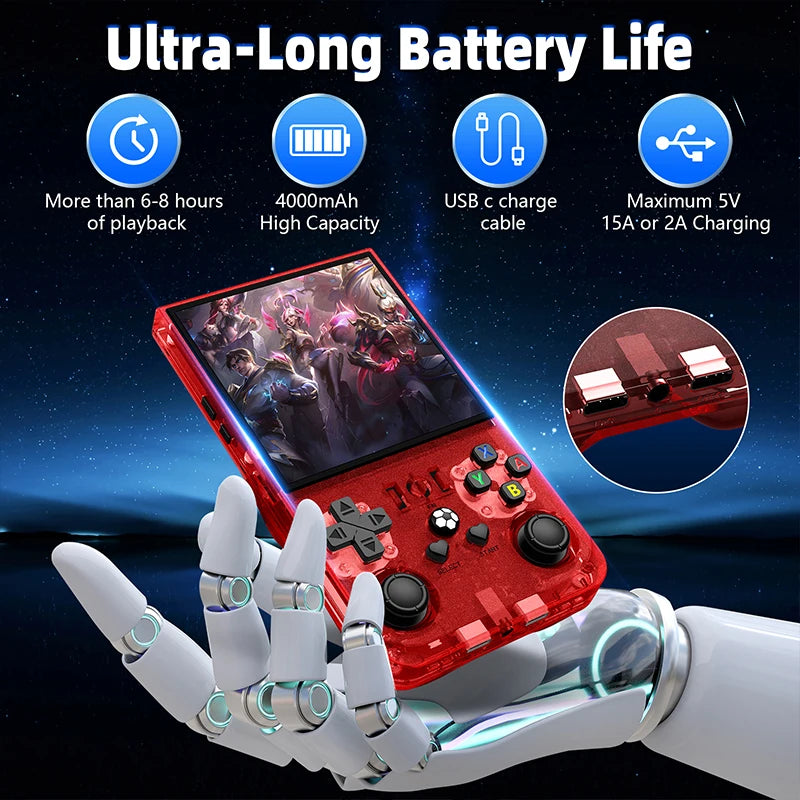 R36Max 4 Inch IPS Screen Retro Handheld RK3326 Chip Linux System Game Player