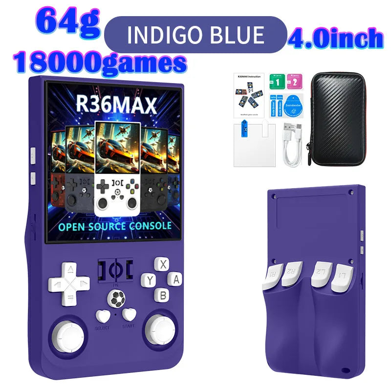 R36MAX Game Console 64GB 128GB 18000+GAMES Linux System 4.0 inch