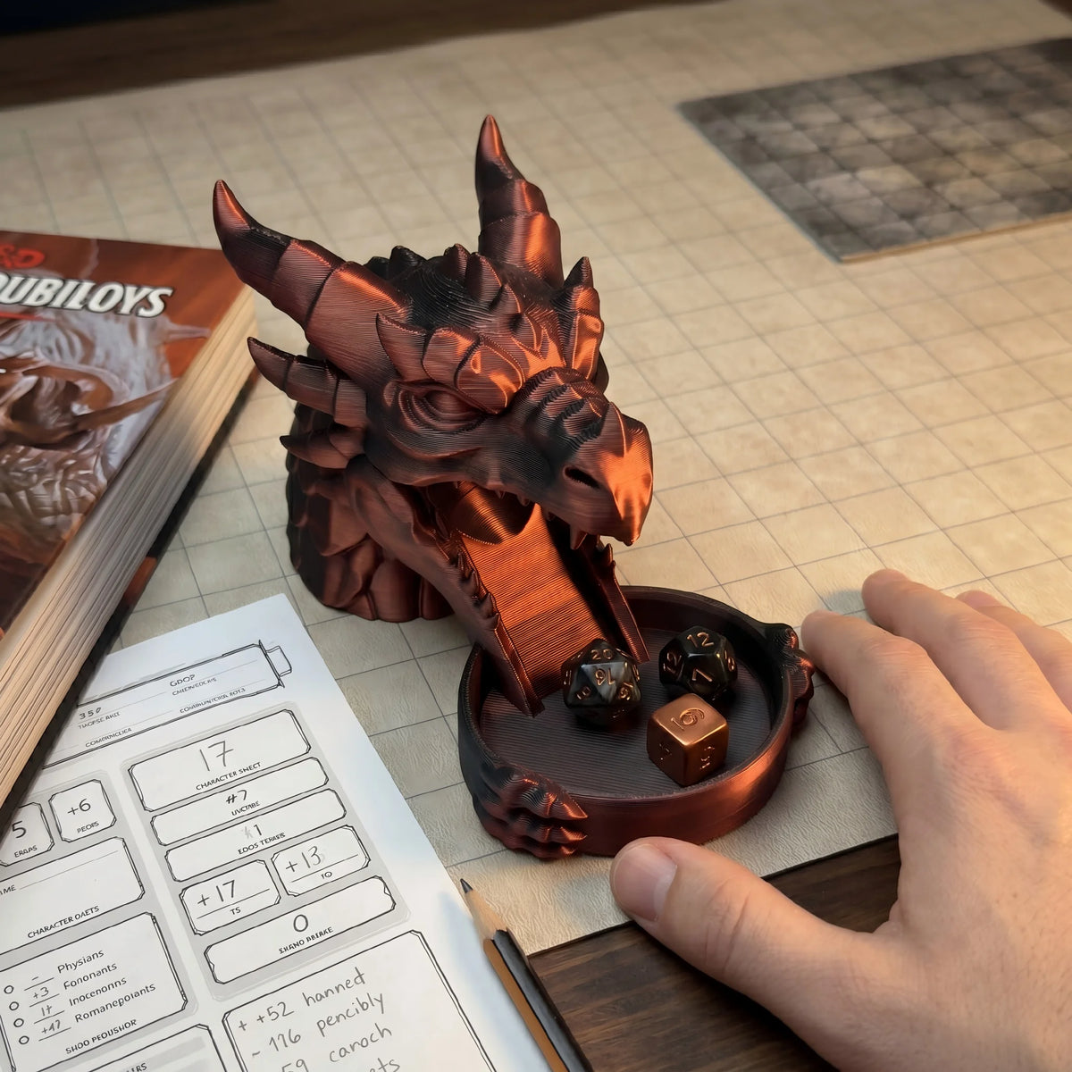 Dragon's Breath Dice Tower, Dark Fantasy Medieval Style, Tabletop TTRPG Accessory, Wargaming Dice Roller, Board Game Gadget