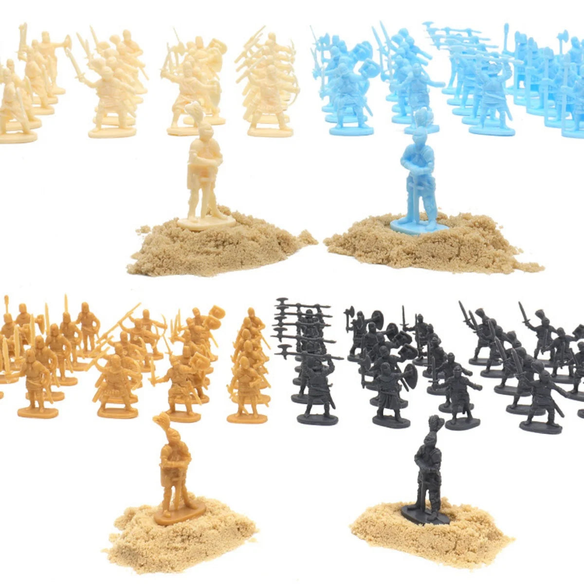 100PCS Military Playset Toy Soldiers 3CM Plastic Warrior Elite Force Action Figure Military Game Pieces Toy for Kid Playing Gift