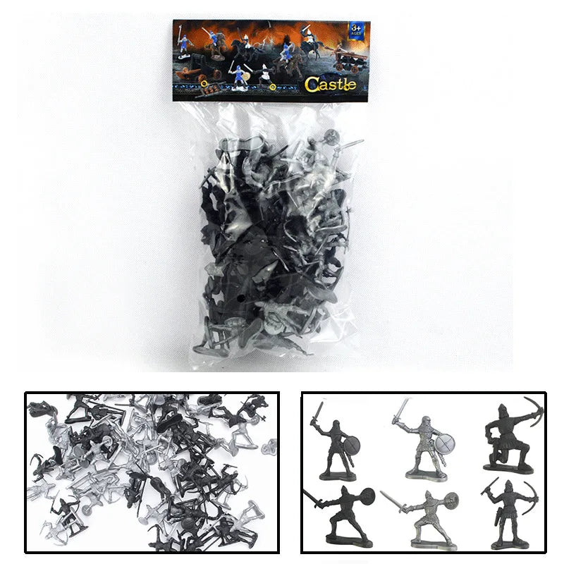 Medieval Military War Warriors Ancient Soldier Chariots Horse Static Figures Models for Children Table War Game
