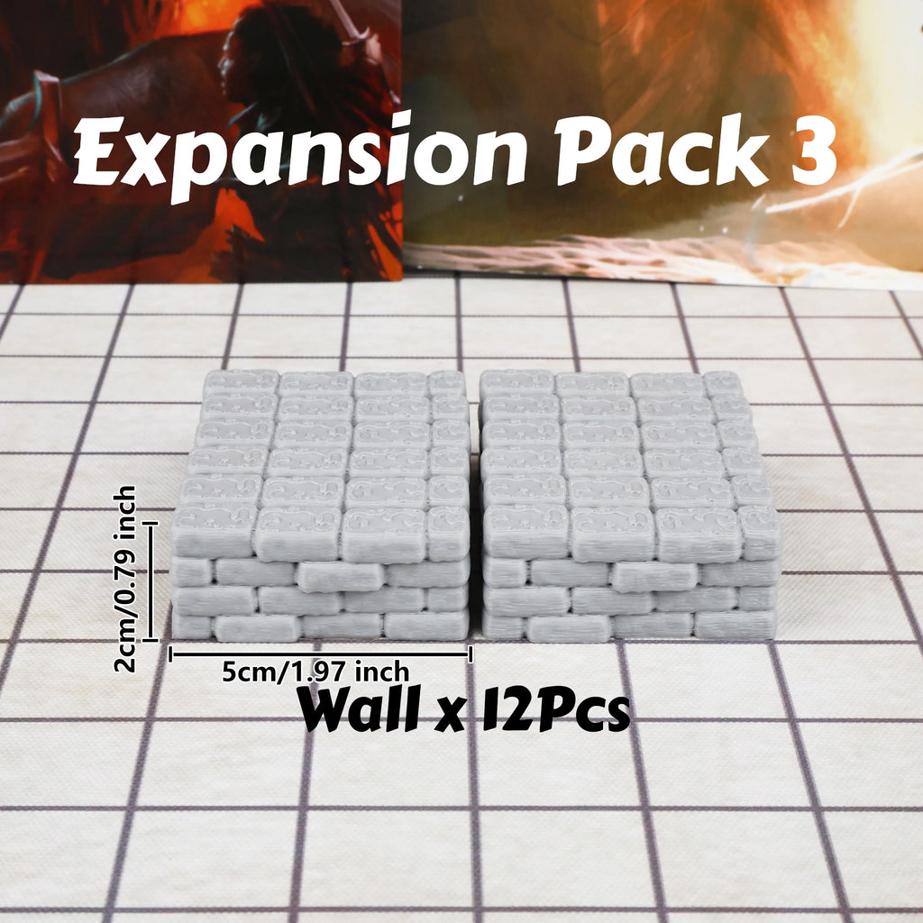 28mm Dungeon Walls Miniature Terrain Modular System, Terrain Building Accessories for Tabletop RPG Role Playing Game Scenes