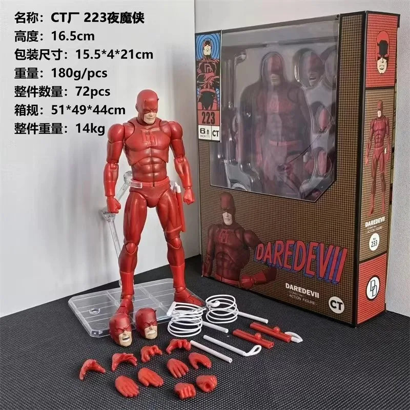 100% Original Ct Toys Daredevil Mafex 223 Comic Version Figure SHF Anime Action Figurine Statue Model Custom Gifts Kids Toys