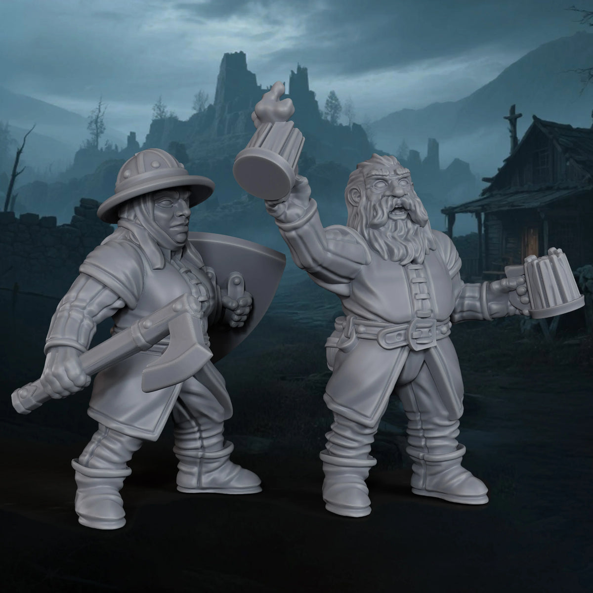 6Pcs RPG Dwarf Guards Set – Fantasy Figures for TTRPG Roleplay, Collectible Gift for Dwarf Kingdom Adventure & Terrain