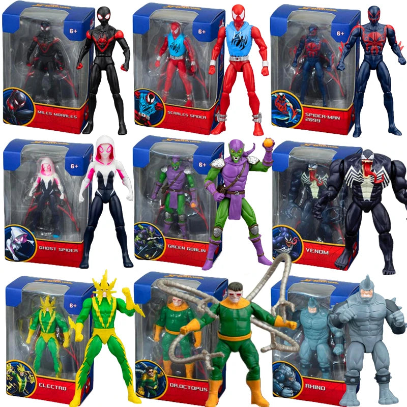 ZD Original Spider Man 4inch GREEN GOBLIN Doctor Octopus VENOM Action Figures MILES GWEN ELECTRO SCARLET SPIDER 2099 RHINO Toys