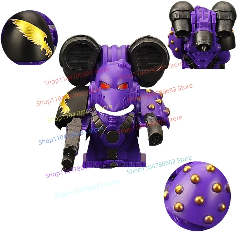MOC Building Blocks Purple Legion Warrior Mini Figure Assembly Model Display Anime Cartoon Toy Decoration Gift Collectible