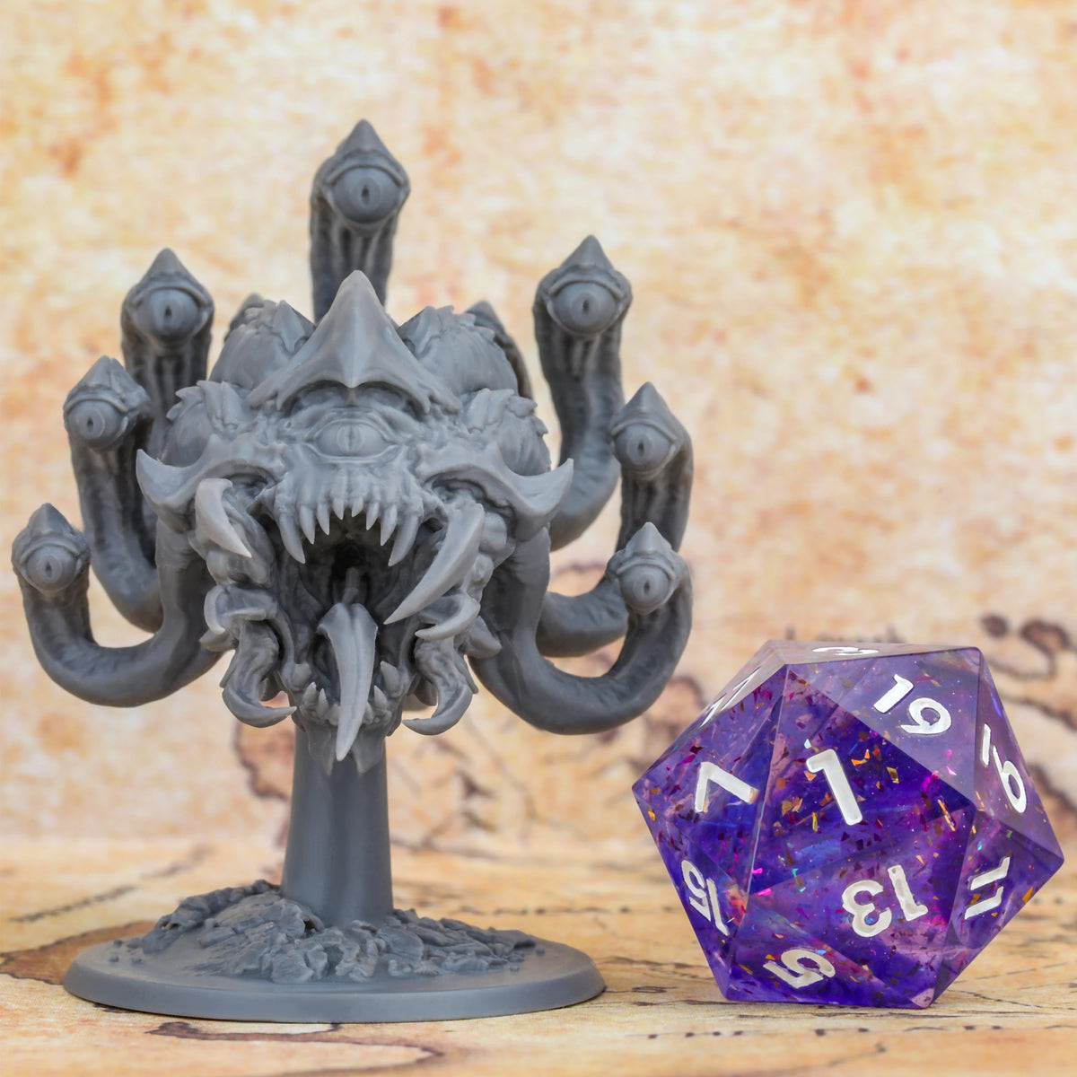 Beholder Monster Miniature, Fantasy TTRPG Creature Model, Collectible Accessory for Tabletop TRPG Games, Display Decor