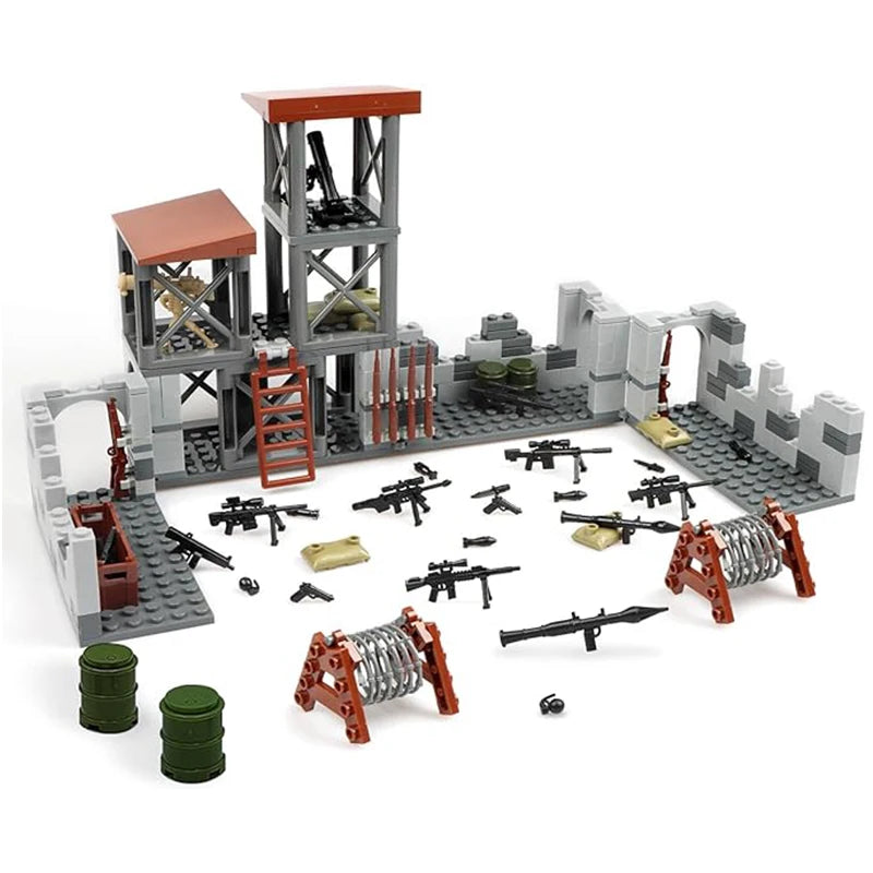 Army Military Base Model Building Kits  Mini Army Supplies Guns Building Blocks Sets
