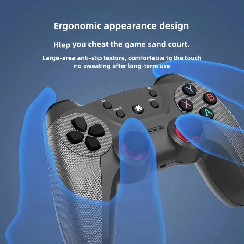 Wireless Game Controller, Plug and Play Gamepad with Dual Vibration & Turbo Burst Function, Ergonomic Anti-Slip Joystick Compatible with PS3, PC, Smart TV, TV Box