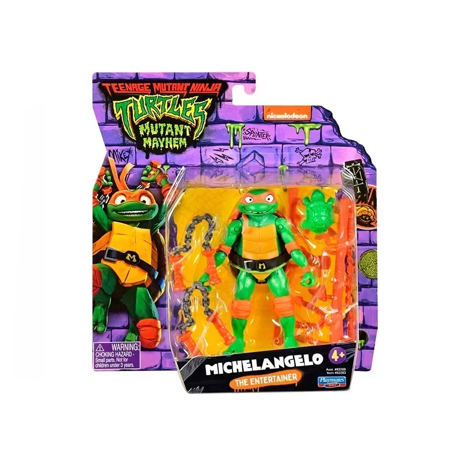 Teenage Mutant Ninja Turtles Action Figures Raphael Michelangelo Joint Movable Table Ornament Collectible Kids Birthday Gifts