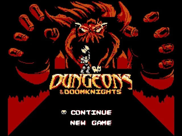 FC Dungeons And Doomknights 8 Bit Game Card