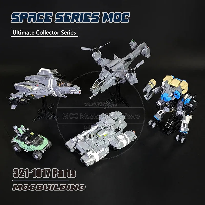 Spaceplane Falcon MOC Building Block Sabre Fighter Bricks Scorpion Tank Mantis Robot Model Military Series DIY Assemble Toy Gift