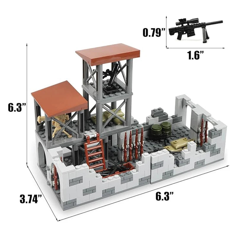 Army Military Base Model Building Kits  Mini Army Supplies Guns Building Blocks Sets