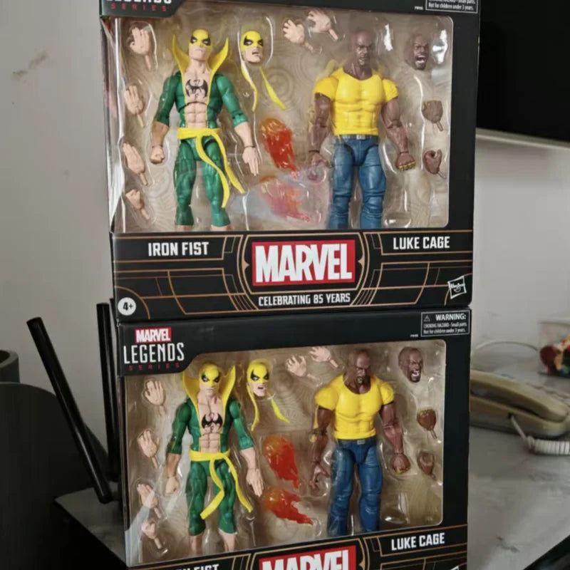 Original Comic Version Marvel Legends 85th Anniversary Iron Fist And Luke Cage Anime Figure Figurine Retro Collectible Model