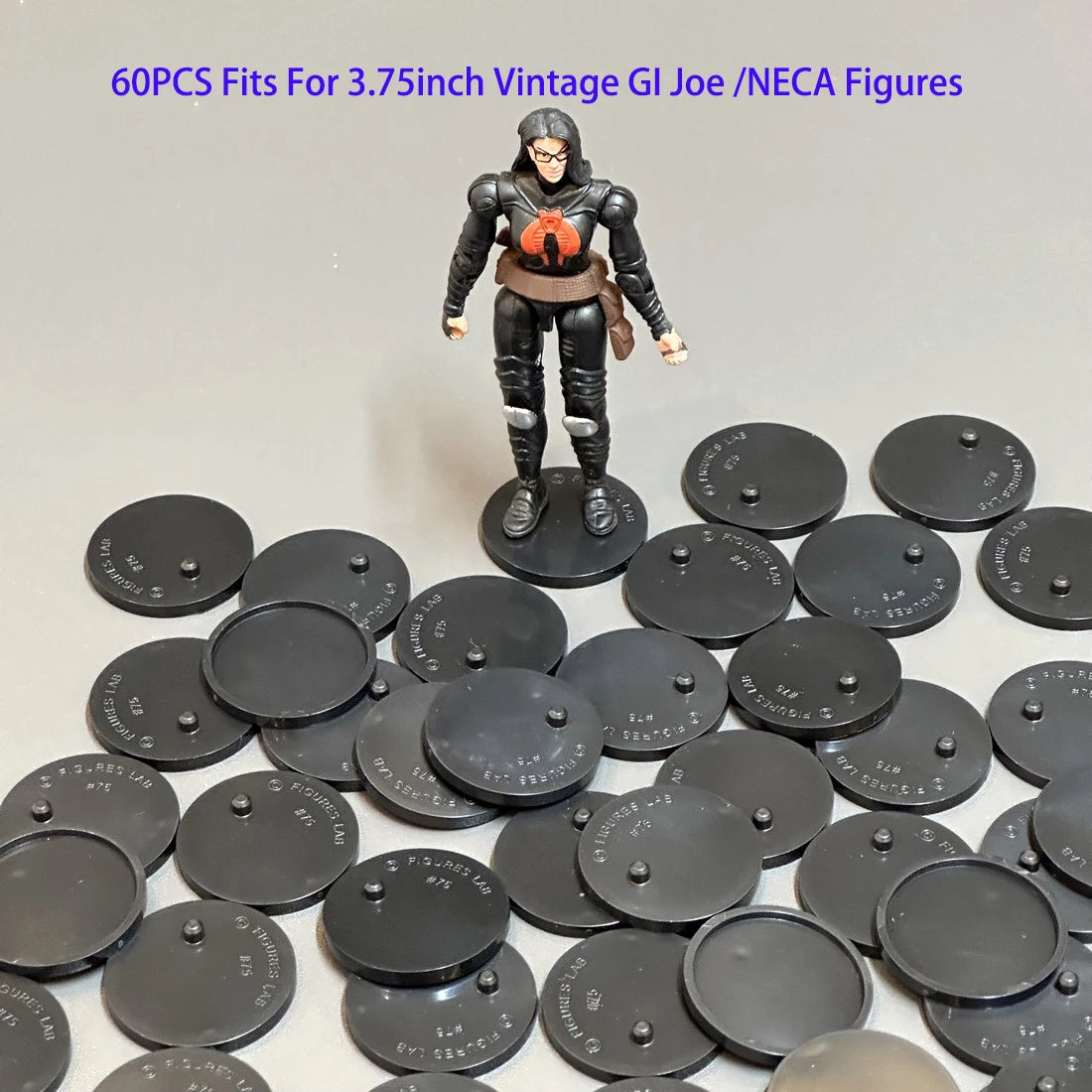 Lot 10-100PCS Black & Transparent Stand Base For 3.75inch G.I. JOE Gi Joe Cobra Action Force Soldier Figures Display Accessory