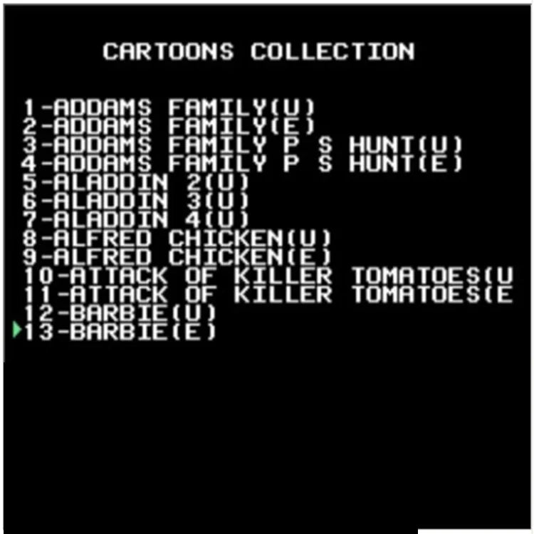 THE AFTERNOON CARTOONS COLLECTION 117 in 1 Game Cartridge for NES Consoles