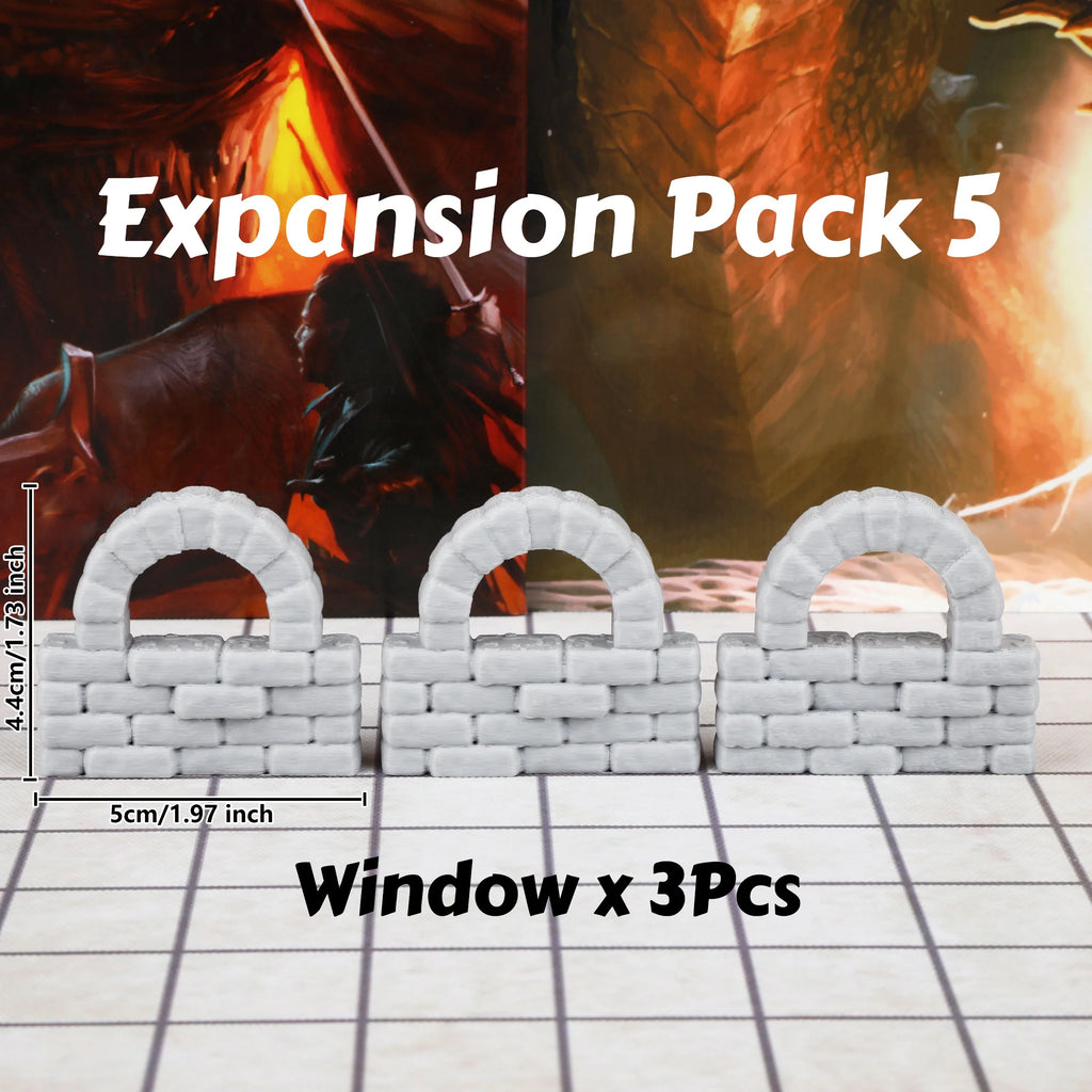 28mm Dungeon Walls Miniature Terrain Modular System, Terrain Building Accessories for Tabletop RPG Role Playing Game Scenes