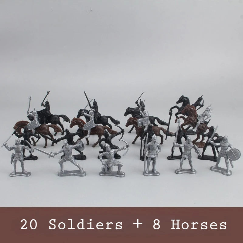 Medieval Military War Warriors Ancient Soldier Chariots Horse Static Figures Models for Children Table War Game