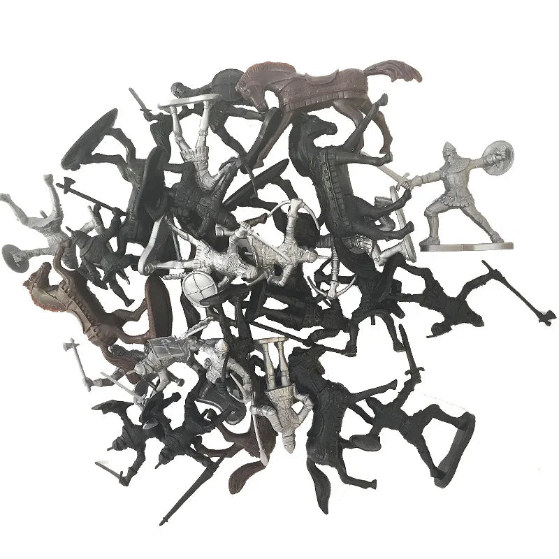 Medieval Military War Warriors Ancient Soldier Chariots Horse Static Figures Models for Children Table War Game