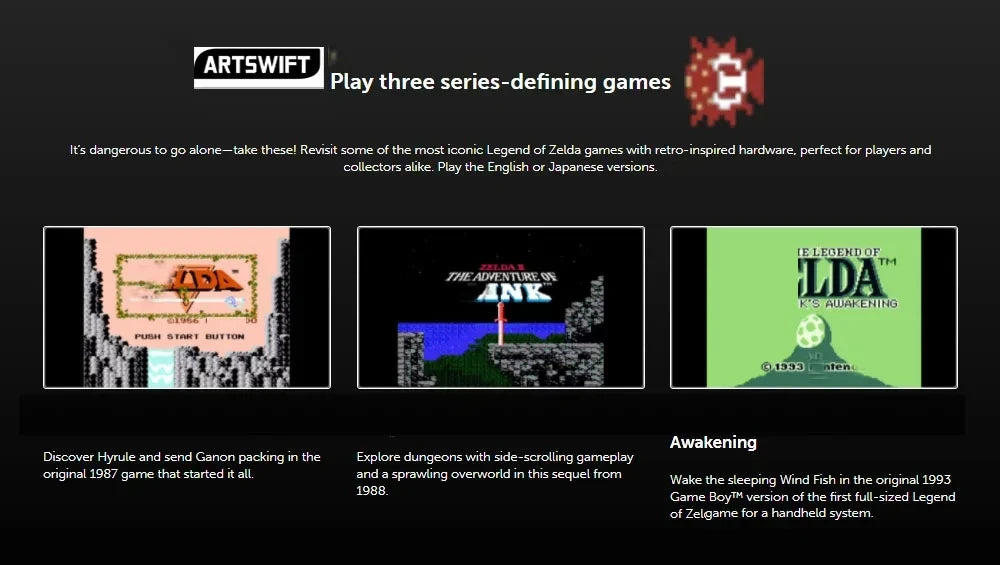ARTSWIFT NS Game & Watch 35th Anniversary Edition 100% Original TLoZ Play Three Series Defining Games Includes A Handy Digital