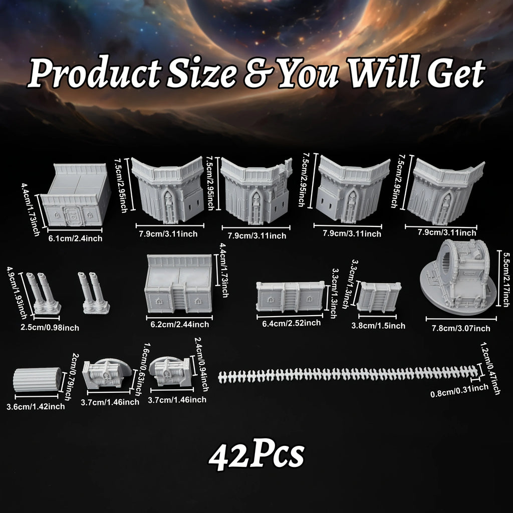 Modular Sci-Fi Defense Turret Miniature Model for RPG Terrain Space Battlefields, Expandable Sturdy Miniature for TTRPG